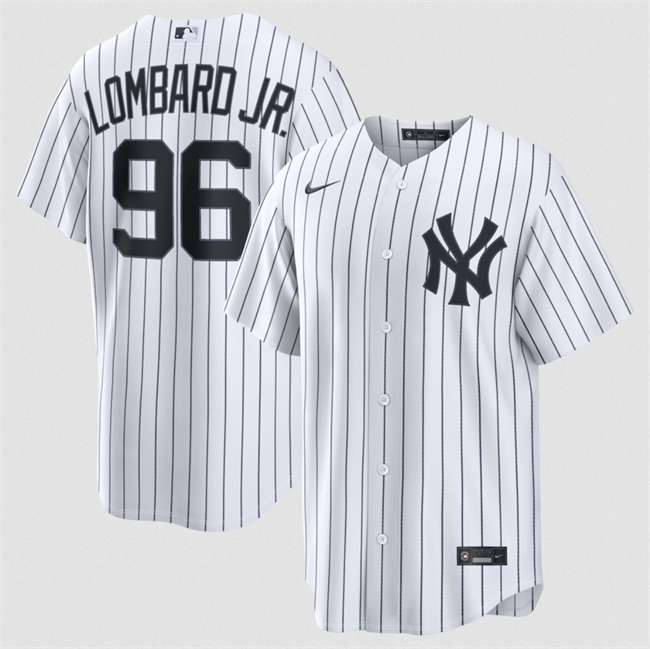 Men's White New York Yankees #96 George Lombard Jr Home Limited Stitched Baseball Jersey